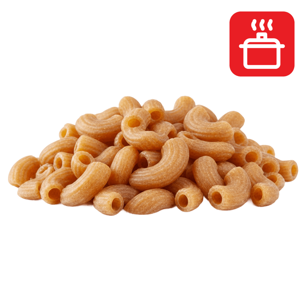 Рожки из цельнозерновой муки отварные