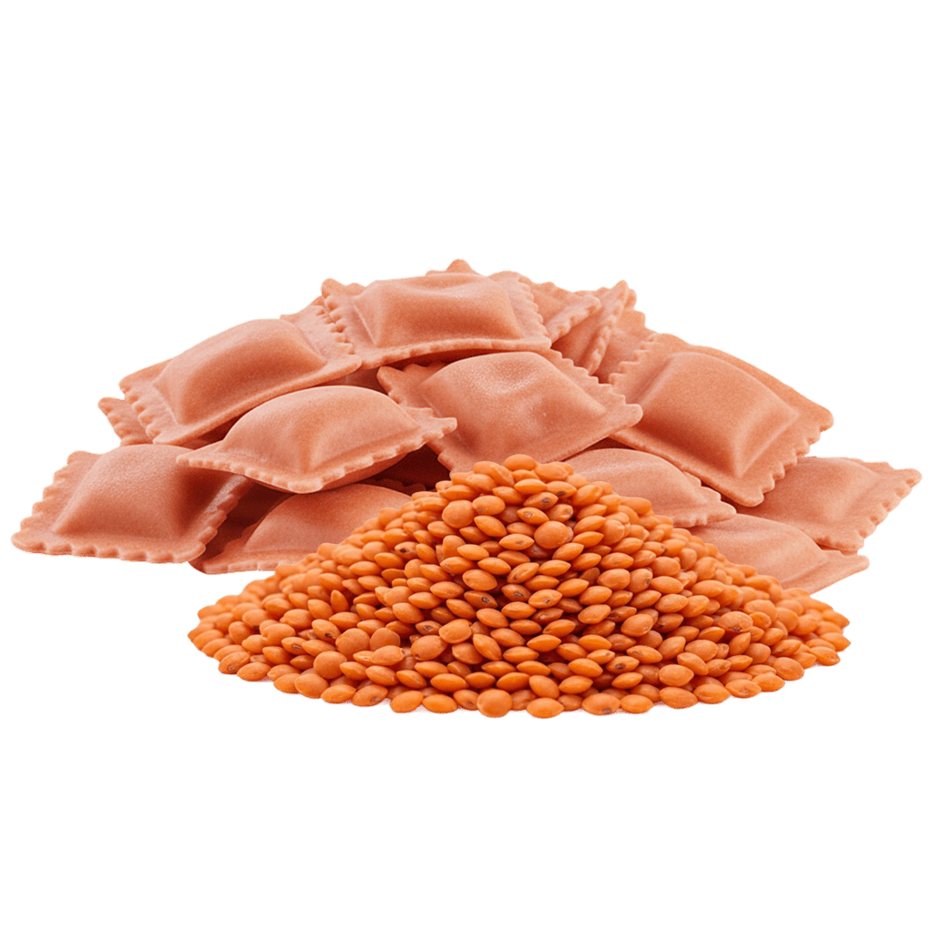 Равиоли из муки красной чечевицы